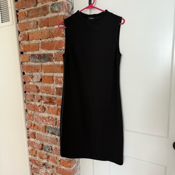 Theory Black Double Knit Jersey High Neck Sleeveless Above the Knee Dress Size 6 - Picture 3 of 9